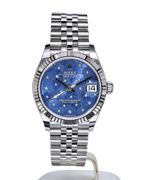 rolex blue flowers|Rolex blue motif.